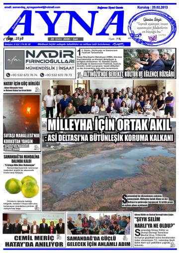 Samandağ Ayna gazetesi ilk sayfası