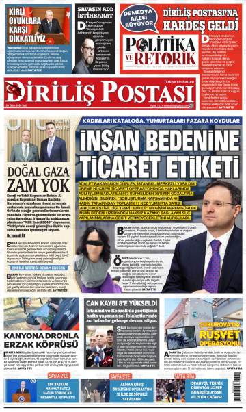 Diriliş Postası gazetesi ilk sayfası