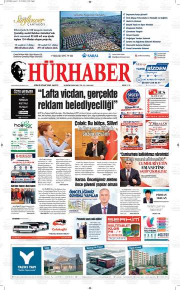Hürhaber gazetesi ilk sayfası