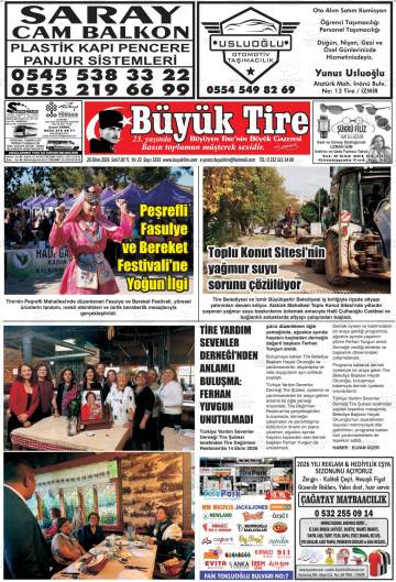 Büyük Tire gazetesi ilk sayfası