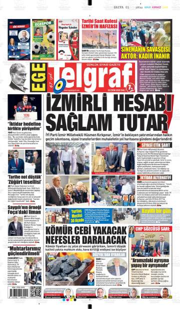 Ege Telgraf gazetesi ilk sayfası