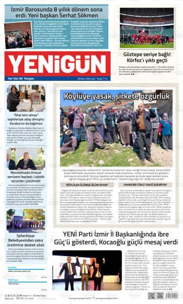 Yenigün gazetesi ilk sayfası