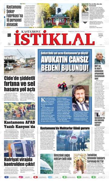 Kastamonu İstiklal gazetesi ilk sayfası
