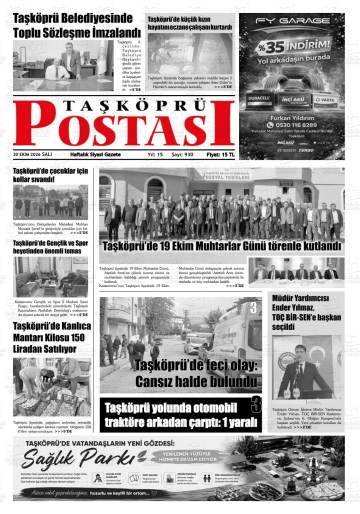 Taşköprü Postası gazetesi ilk sayfası