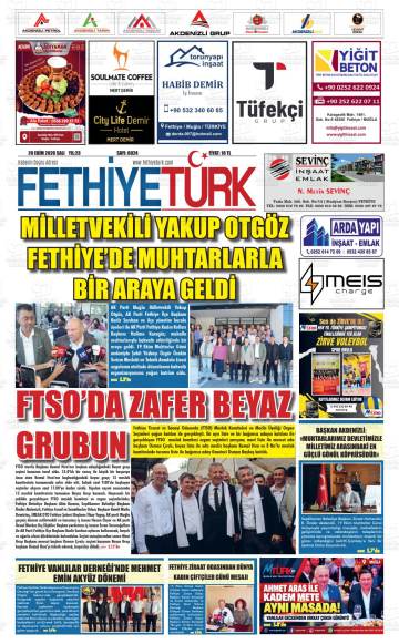Fethiye Türk gazetesi ilk sayfası