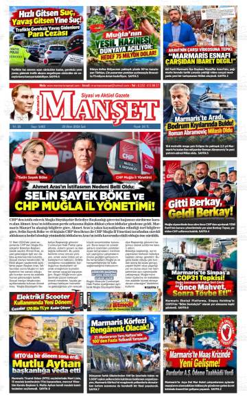 Marmaris Manşet gazetesi ilk sayfası
