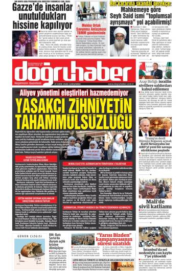 Doğru Haber gazetesi ilk sayfası