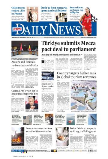 Hürriyet Daily News gazetesi ilk sayfası