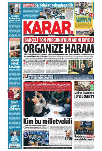 Karar gazetesi ilk sayfası