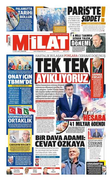 Milat gazetesi ilk sayfası