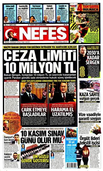 Nefes gazetesi ilk sayfası