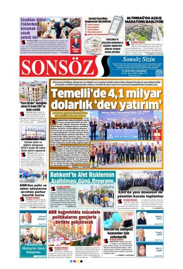 Sonsöz gazetesi ilk sayfası
