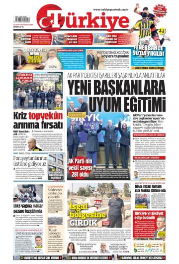 Türkiye gazetesi ilk sayfası
