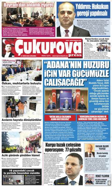 Çukurova Press gazetesi ilk sayfası