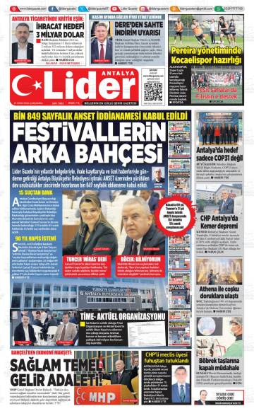 Lider gazetesi ilk sayfası