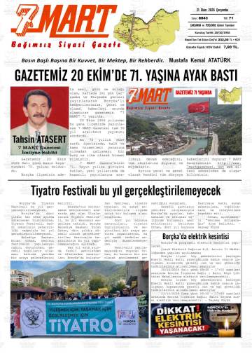 7 Mart gazetesi ilk sayfası