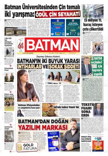 Batman gazetesi ilk sayfası