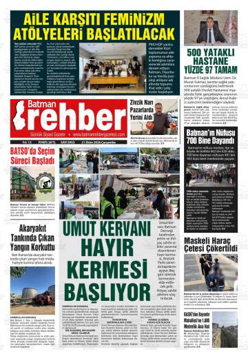 Batman Rehber gazetesi ilk sayfası