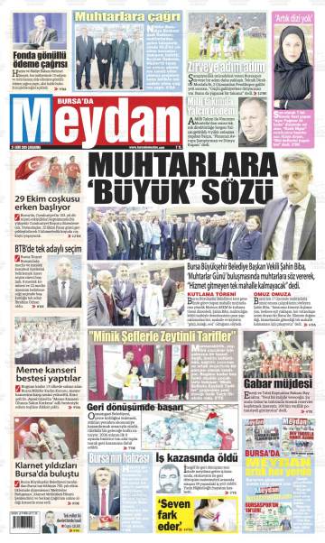 Bursa'da Meydan gazetesi ilk sayfası