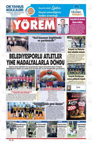 Yenişehir Yörem gazetesi ilk sayfası