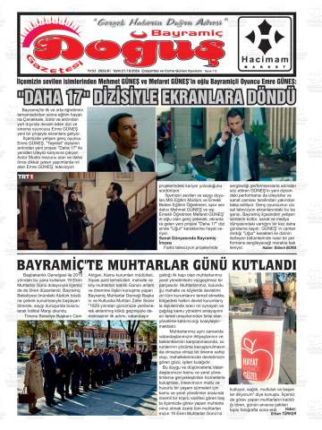 Bayramiç Doğuş gazetesi ilk sayfası