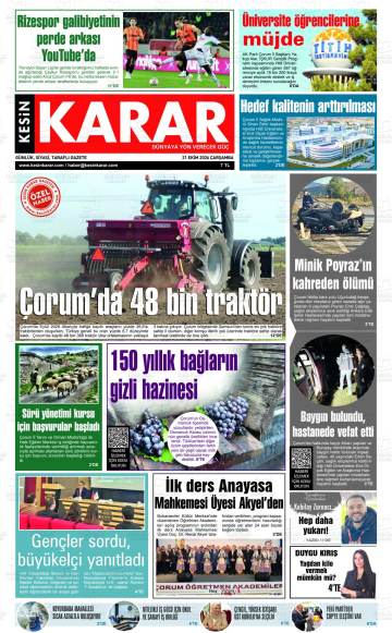 Kesin Karar gazetesi ilk sayfası