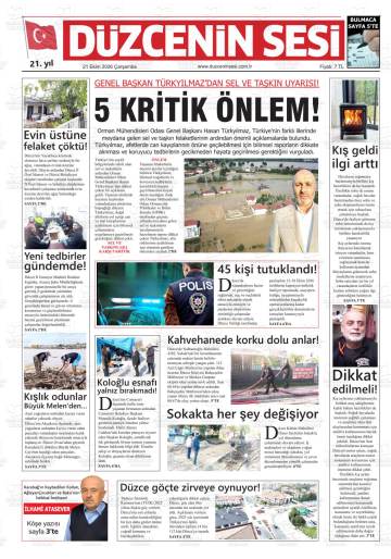 Düzcenin Sesi gazetesi ilk sayfası