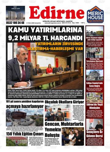 Edirne gazetesi ilk sayfası