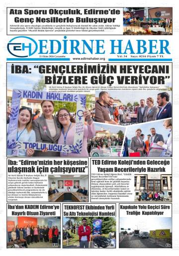 Edirne Haber gazetesi ilk sayfası