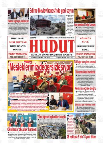 Hudut gazetesi ilk sayfası