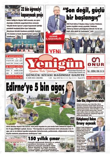 Yenigün gazetesi ilk sayfası