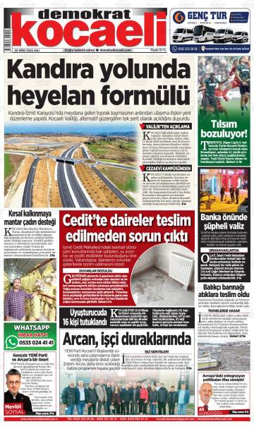Kocaeli Demokrat gazetesi ilk sayfası