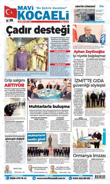 Mavi Kocaeli gazetesi ilk sayfası
