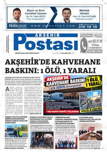 Akşehir Postası gazetesi ilk sayfası