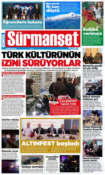 Konya Sürmanşet gazetesi ilk sayfası