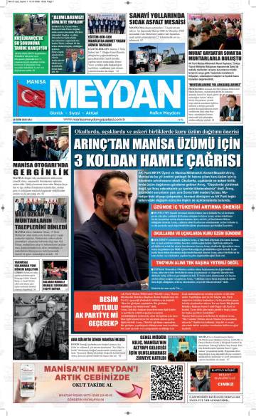 Manisa Meydan gazetesi ilk sayfası