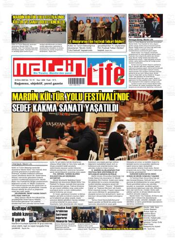 Mardin Life gazetesi ilk sayfası