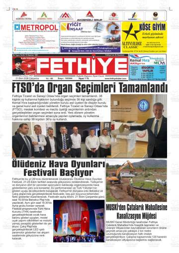 Fethiye gazetesi ilk sayfası