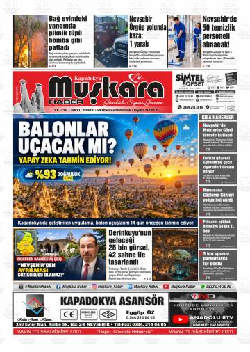 Kapadokya Muşkara Haber gazetesi ilk sayfası