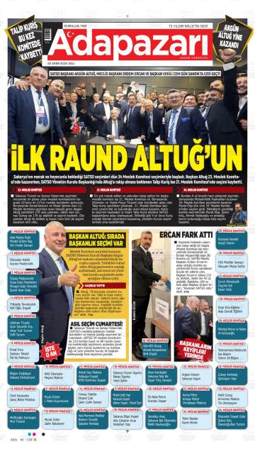 Adapazarı Akşam Haberleri gazetesi ilk sayfası