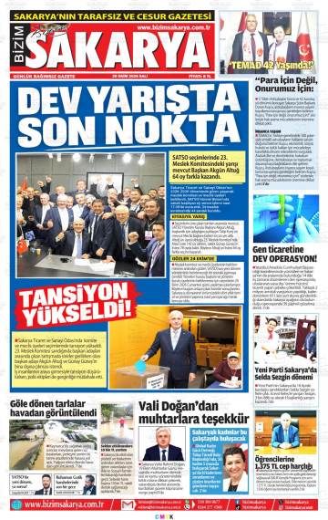 Bizim Sakarya gazetesi ilk sayfası