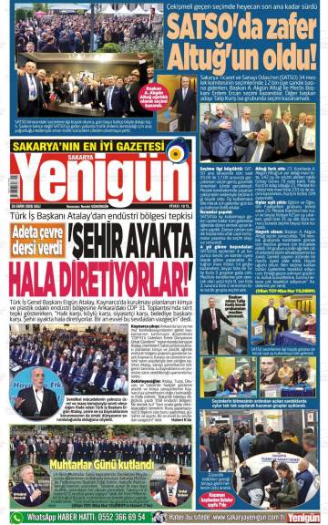 Sakarya Yenigün gazetesi ilk sayfası