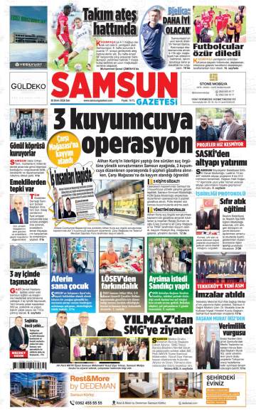Samsun gazetesi ilk sayfası