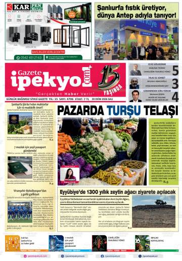 Gazete İpekyol gazetesi ilk sayfası