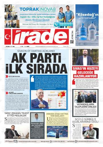 Sivas İrade gazetesi ilk sayfası