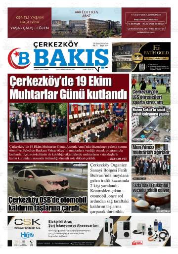 Çerkezköy Bakış gazetesi ilk sayfası