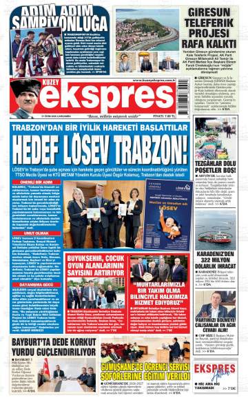 Kuzey Ekspres gazetesi ilk sayfası