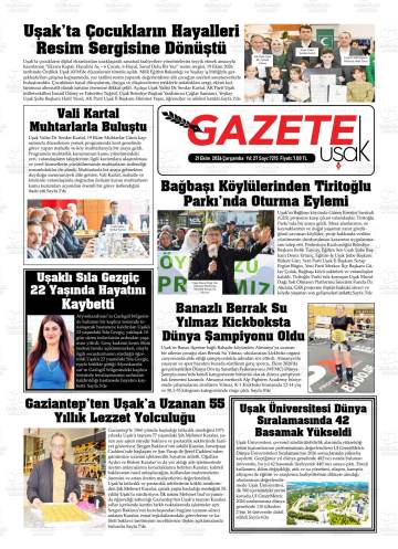 Gazete Uşak gazetesi ilk sayfası