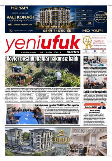 Yeni Ufuk gazetesi ilk sayfası