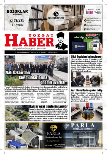 Yozgat Haber gazetesi ilk sayfası